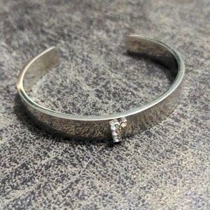 R Name Initial Silver Tone Bangle One Size Lowercase Personalized Bracelet